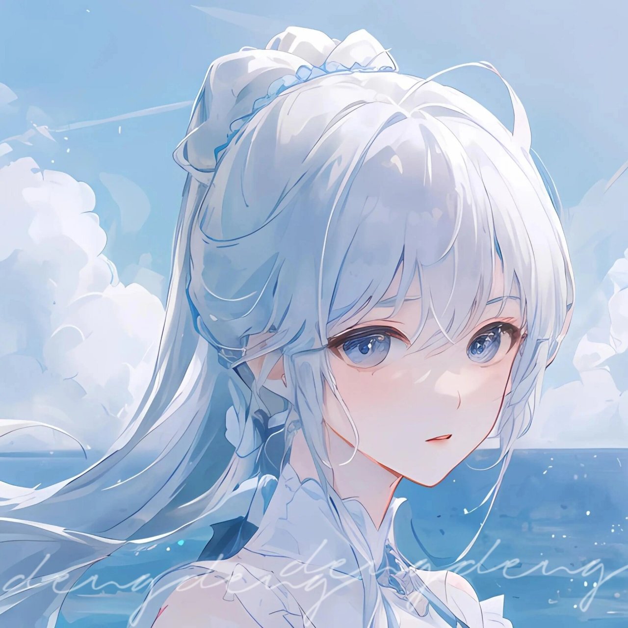 日落归山海,____|二次元蓝色系闺蜜头像