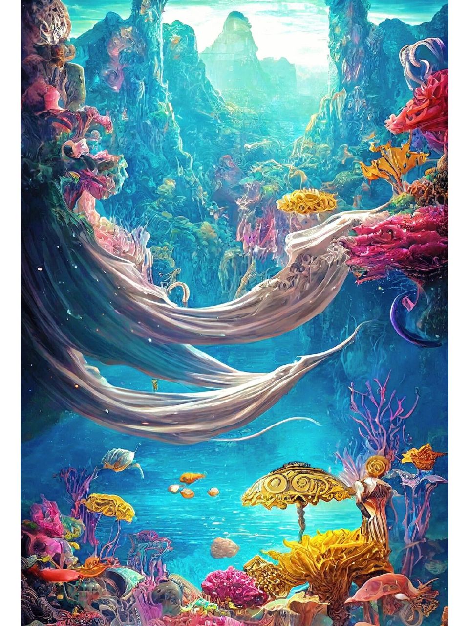 ai插画# #治愈系# #插画分享# #海底世界# #多姿多彩# #海洋馆