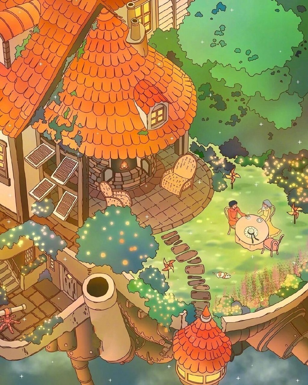 插画分享|童话王国～ 一组宫崎骏童话王国场景设计 ～ 画师:luuuxia