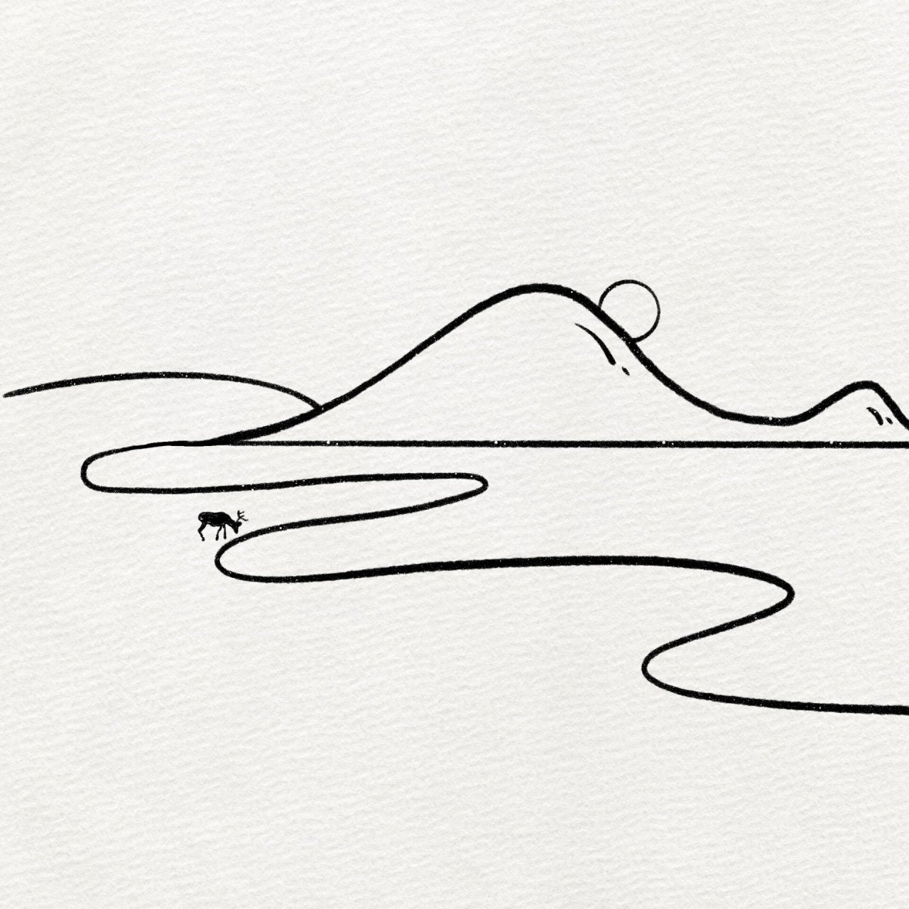 100-29简笔画山水 简单!