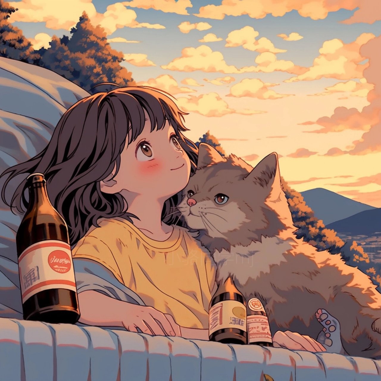 情侣头像|趁天空不注意 劫持一点晚霞送你09 07夕阳乘着云梯开始