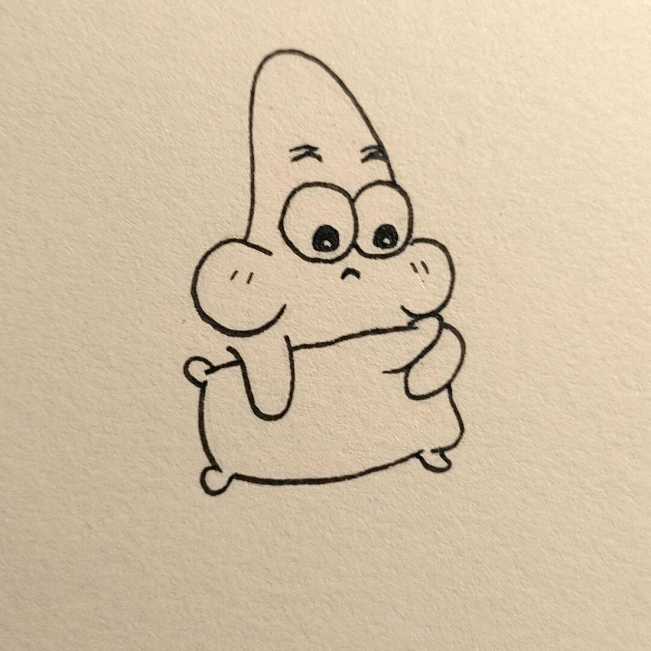 可爱简笔画|派大星好想你t﹏t 呜呜呜~临摹#绘画教程# #绘画过程# #简