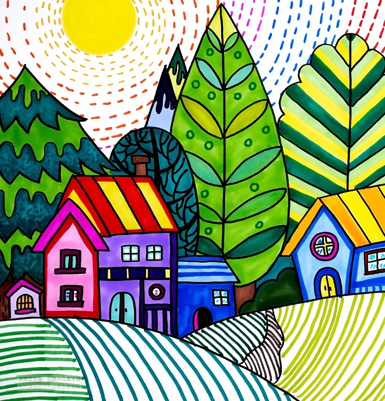 通过参考美丽乡村的图片素材,小朋友们说一说,乡村的不同季节有着