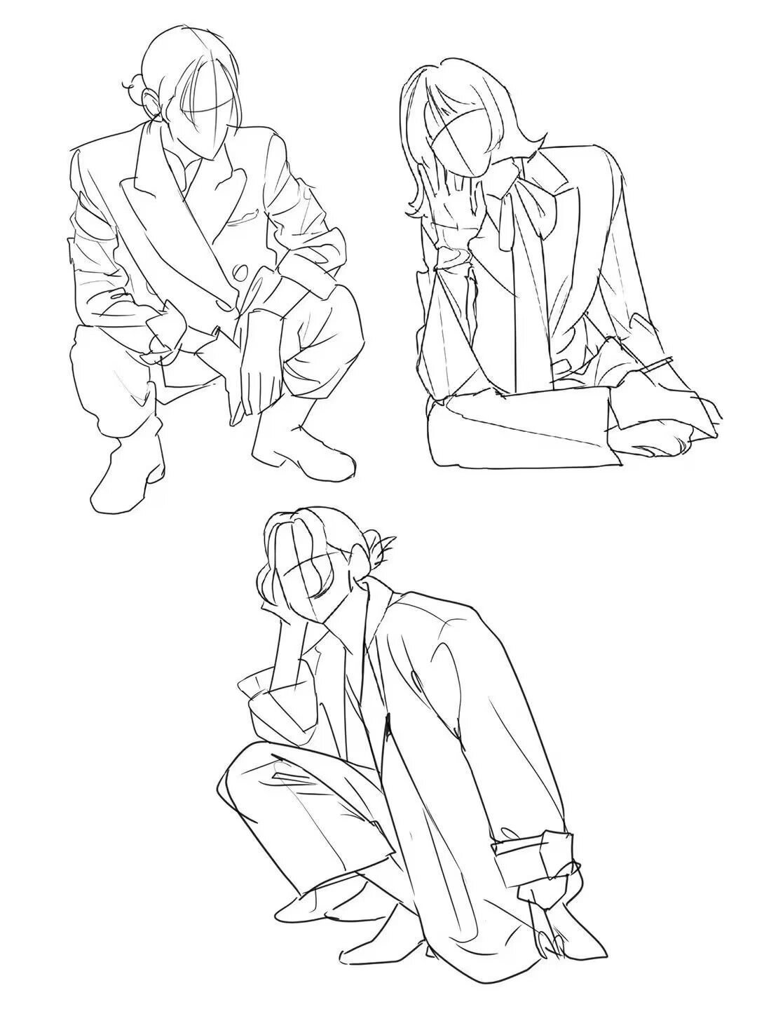 【绘画参考】帅气男头和服饰线稿素材! 小果子又又又带着素材来啦!