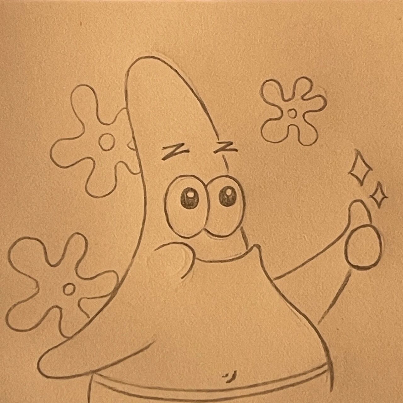 派大星简笔画 "我们一起去捉水母吧"7815