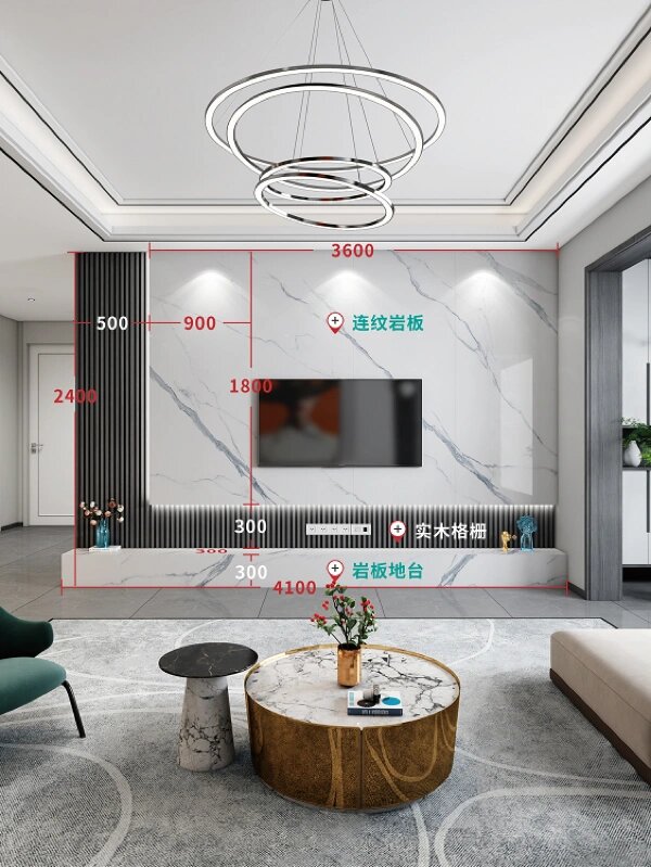 推荐几款格栅悬空背景墙 2021年最火爆的电视背景墙 【悬空电视背景墙