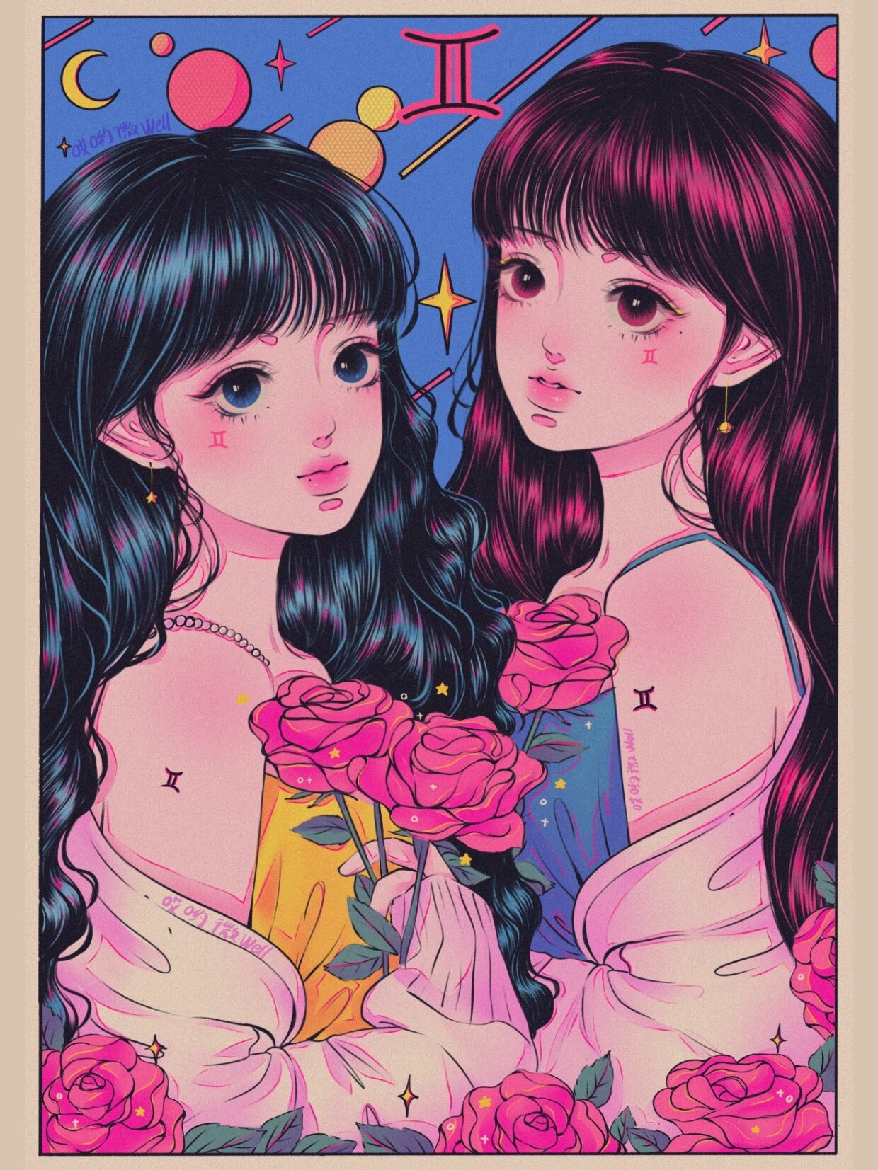 ♊十二星座系列第7张 ♊双子座 🎨绘画工具:ipad pro12