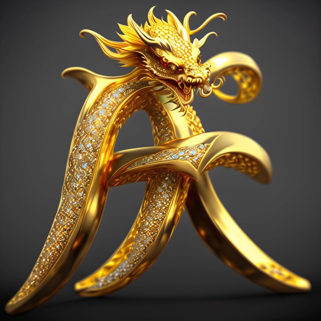 有一款立体感超强的金龙姓氏头像来啦