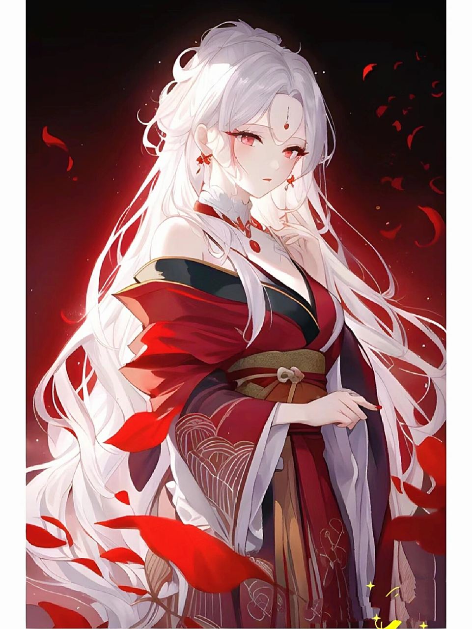 白发红眸  霸气女头  ai