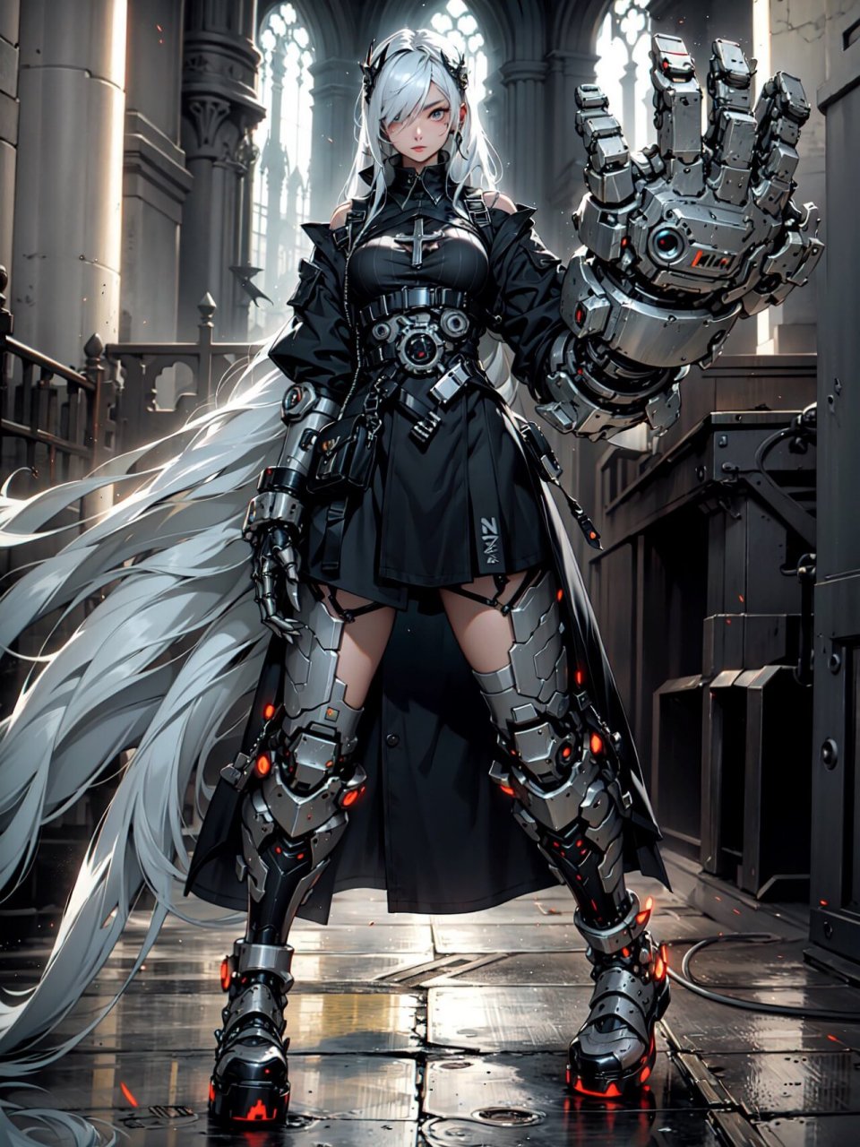 ai绘画丨机甲外骨骼少女 by nina27-ai-