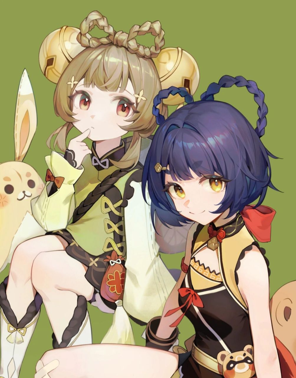 最近有点磕姐妹向cp,不过下次想尝试画个行秋和香菱的cp图