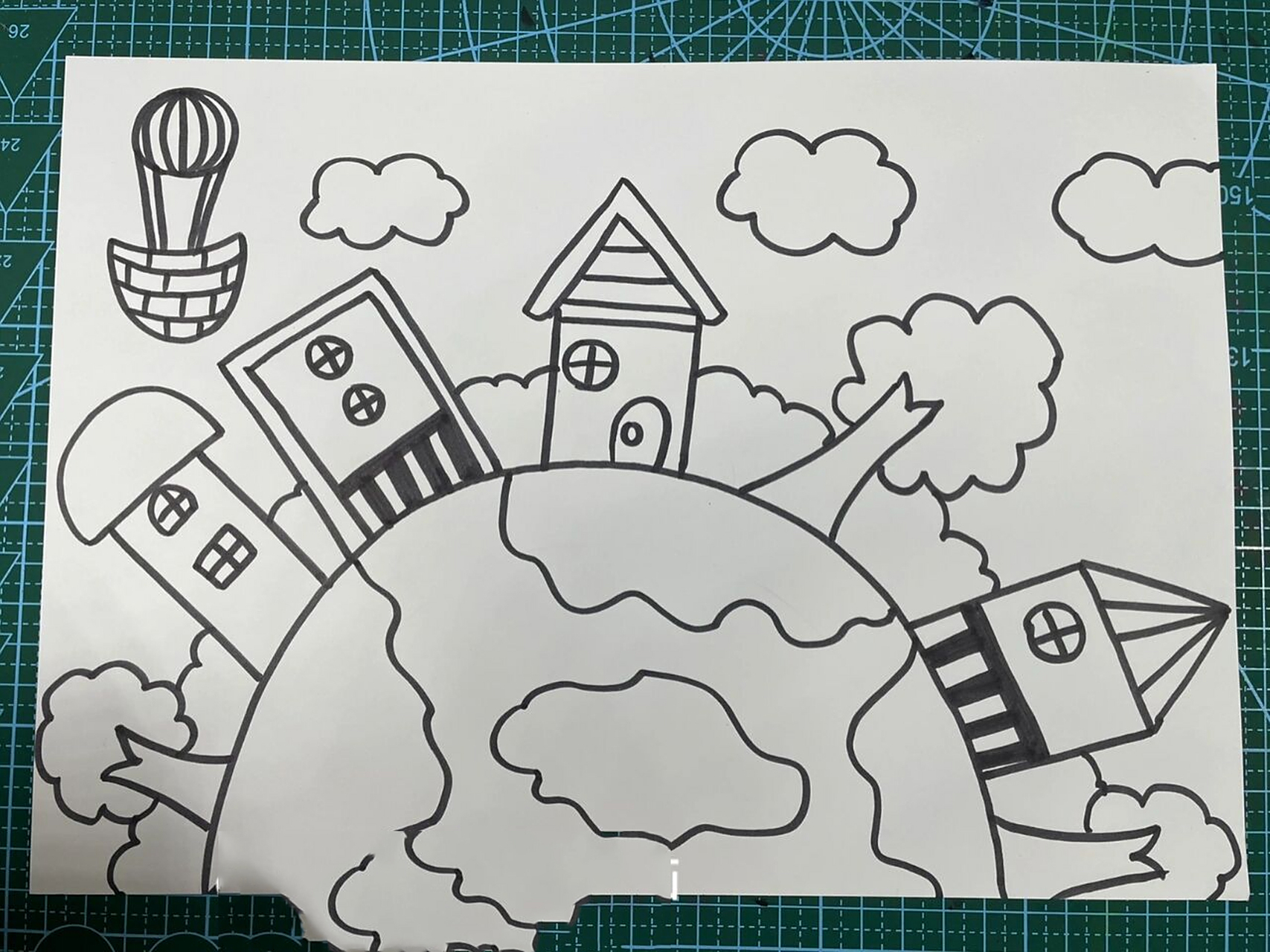 99点赞77关注哦 99绘画主题96:美丽的地球村 99文具:铅笔