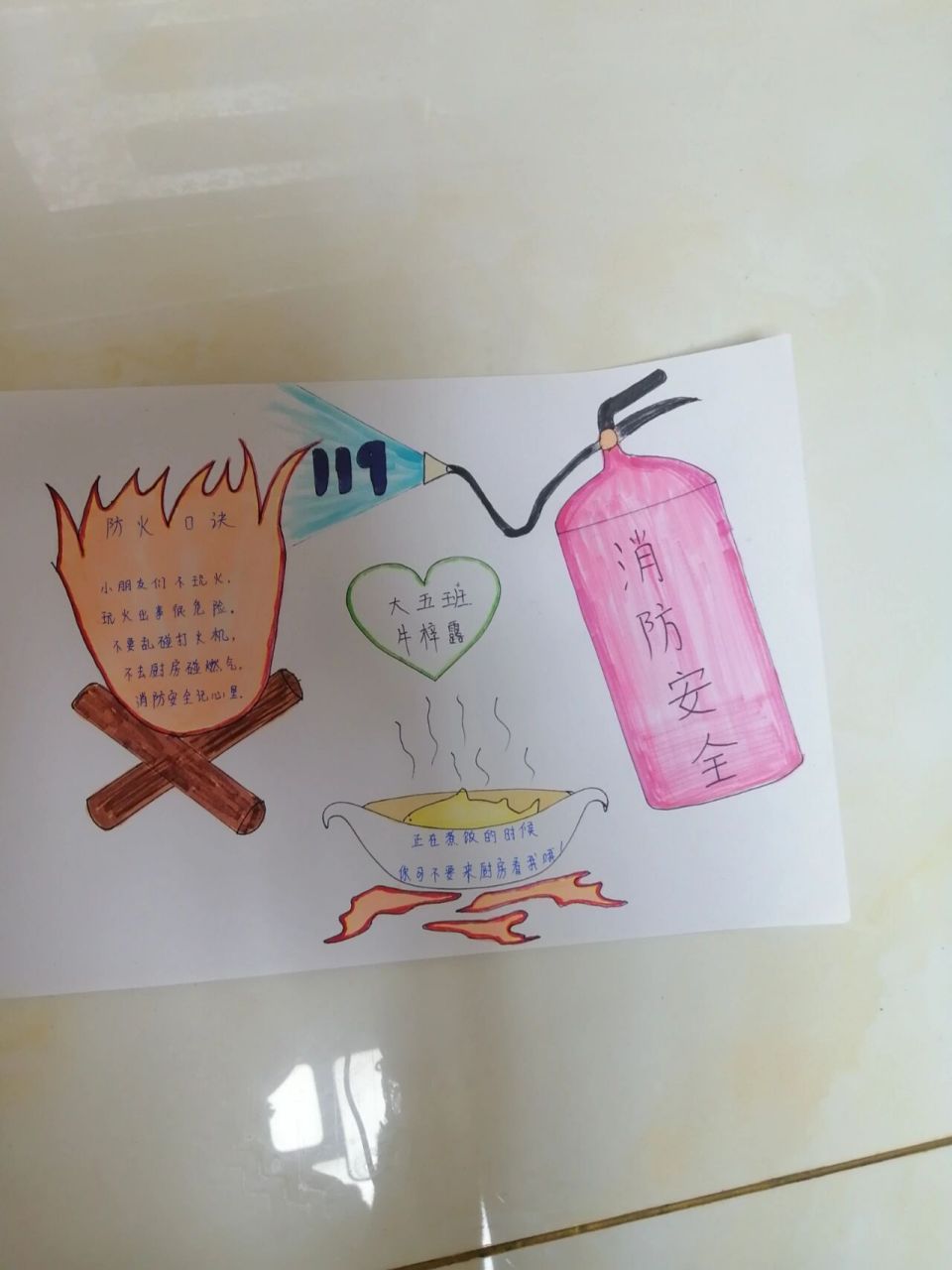 一年级小学生超简单消防安全手抄报 超简单手抄报又来了,虽然双减了