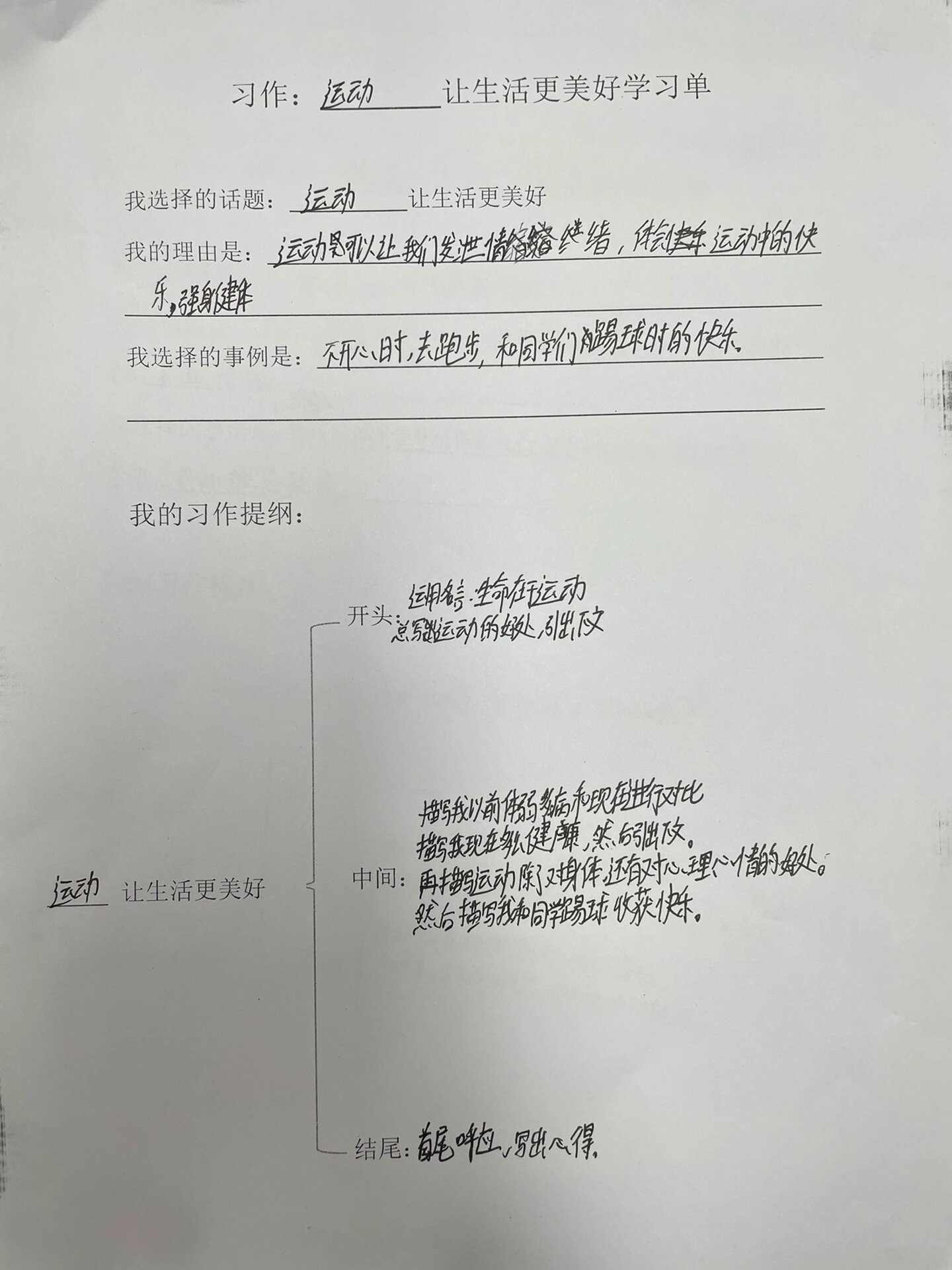 让我们的生活更美好习作提纲