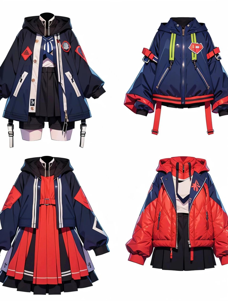 赛博朋克系!服装设计图