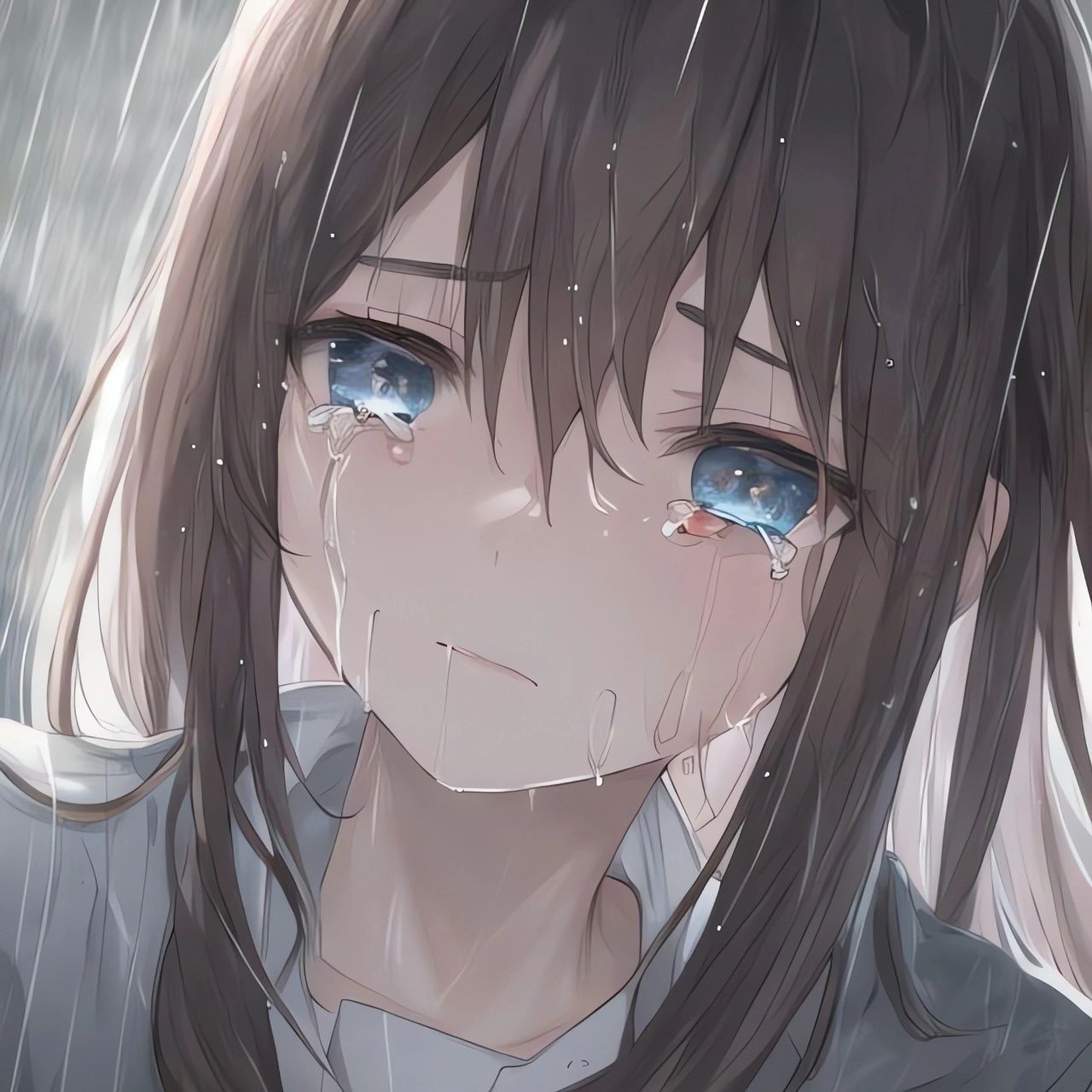 雨中哭泣的少女头像01 78可自行拿图自用 78转载请注明出处