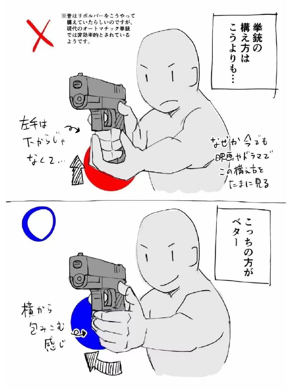 【绘画素材】抢手的正确姿势 枪画法大纠正!