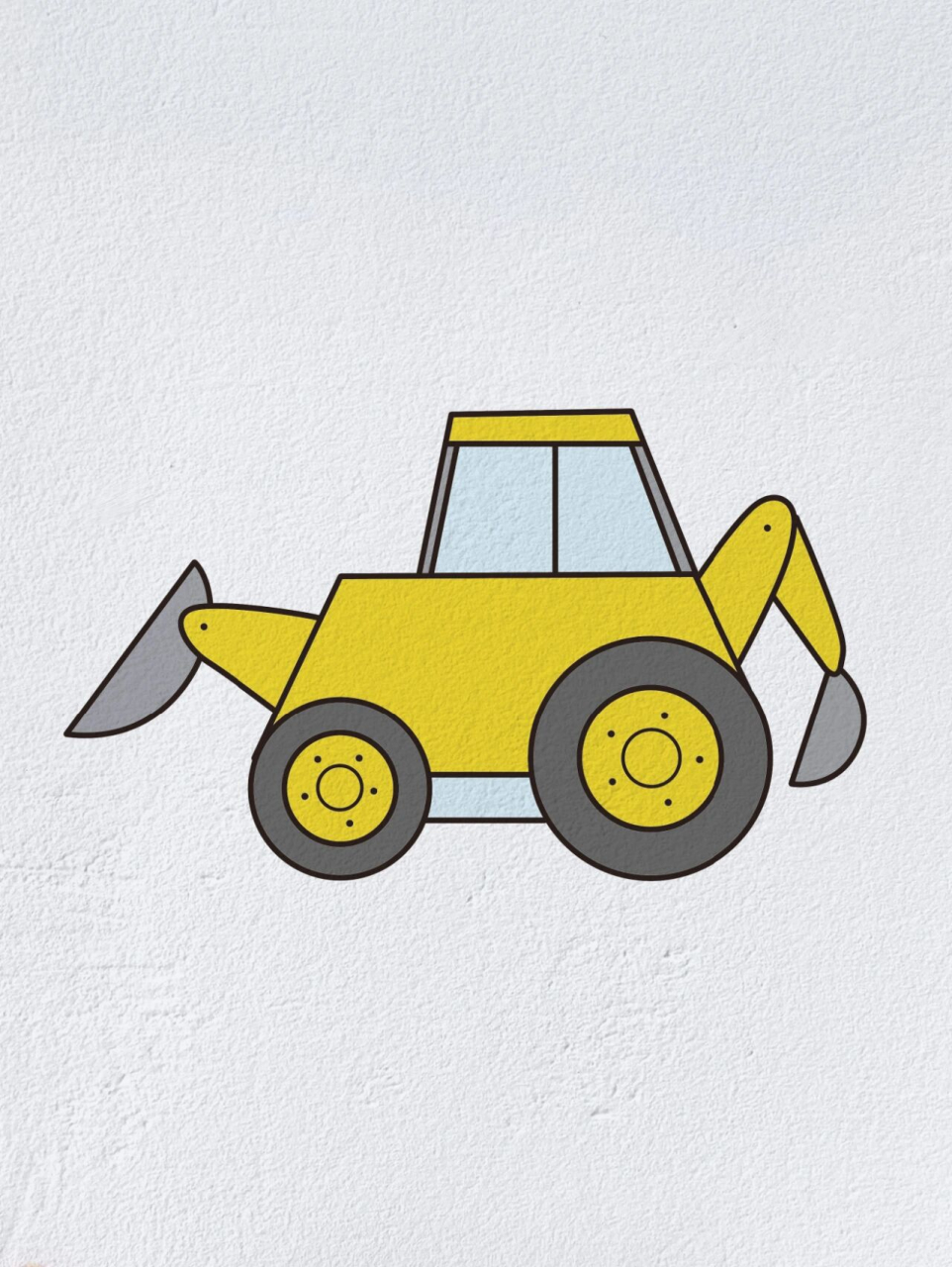 挖掘机简笔画(内附过程图)