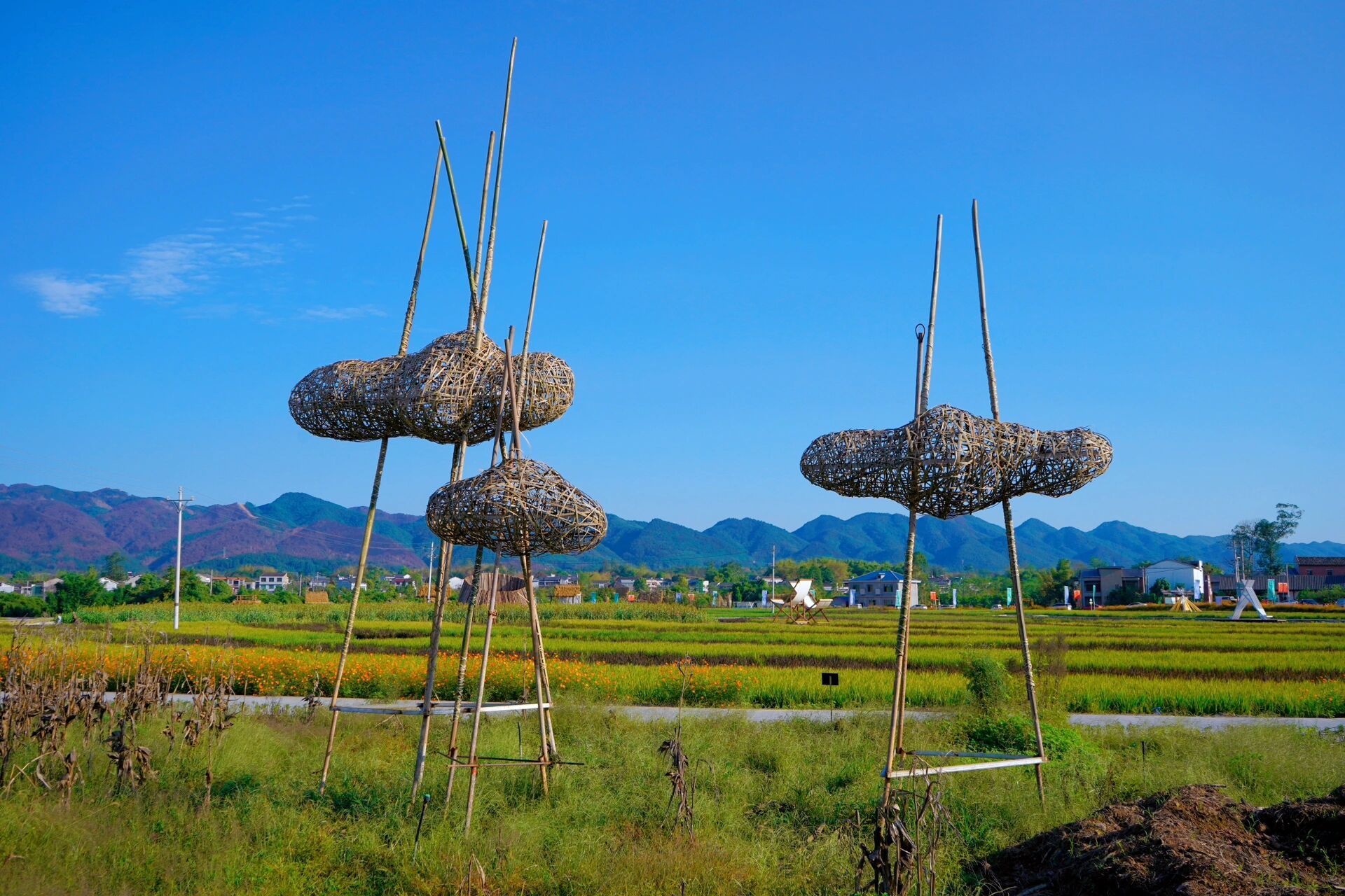 乡村公共艺术|《故乡的云》|竹材料97 作品:《故乡的云》 作者:王