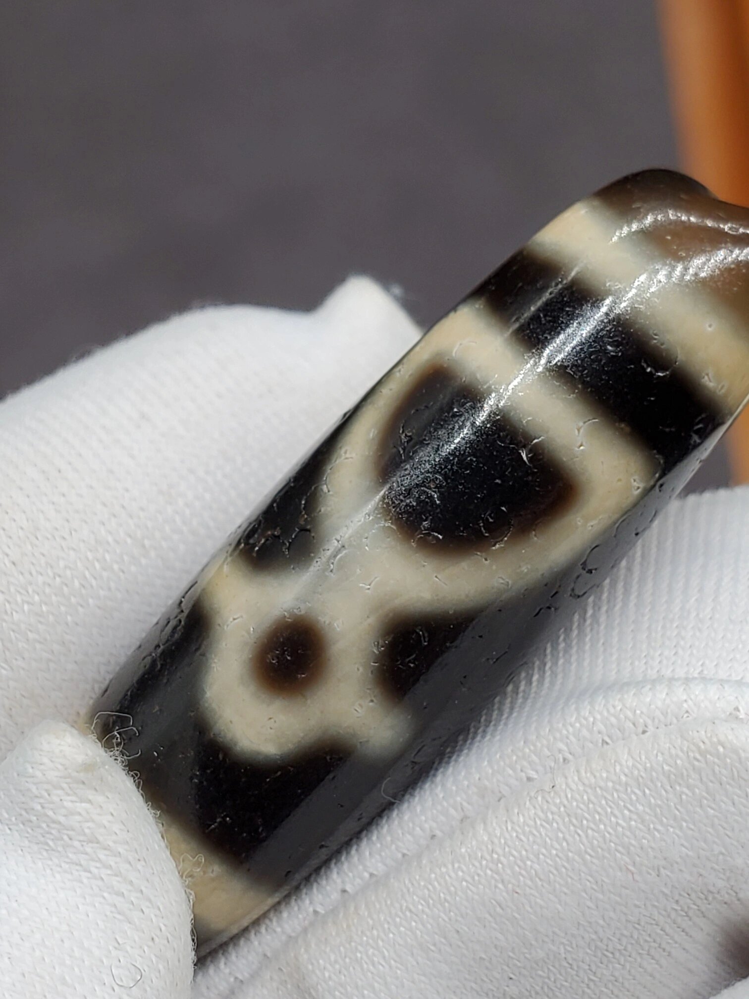 千年至纯玛瑙财神老天珠 【纯手工老天珠】极品尺寸约11*38mm,千年