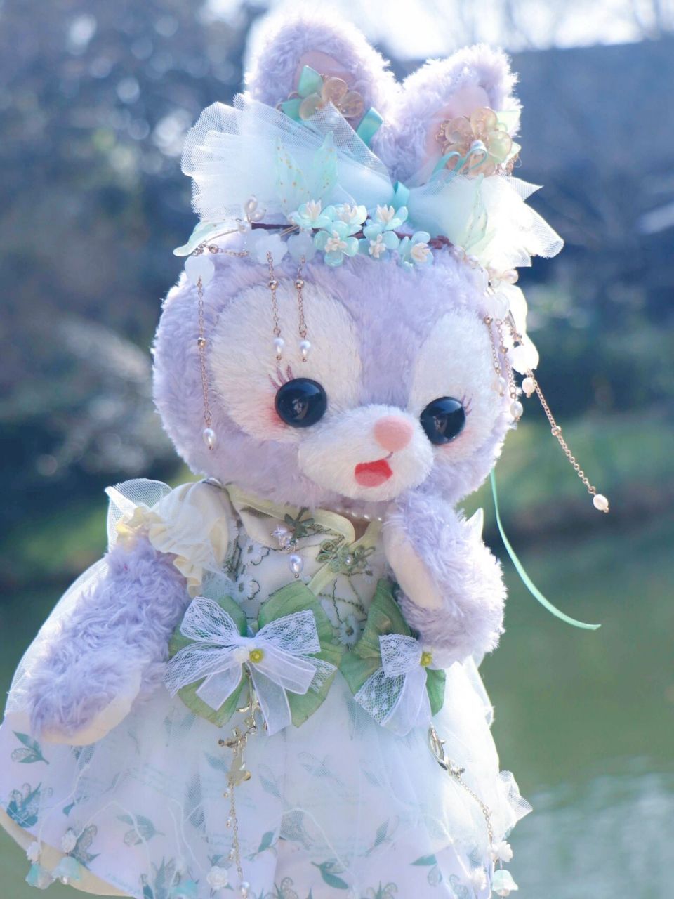 星黛露壁纸🍃兔类幼崽也要当淑女嘛? 今天给小露穿了一套很中国风的