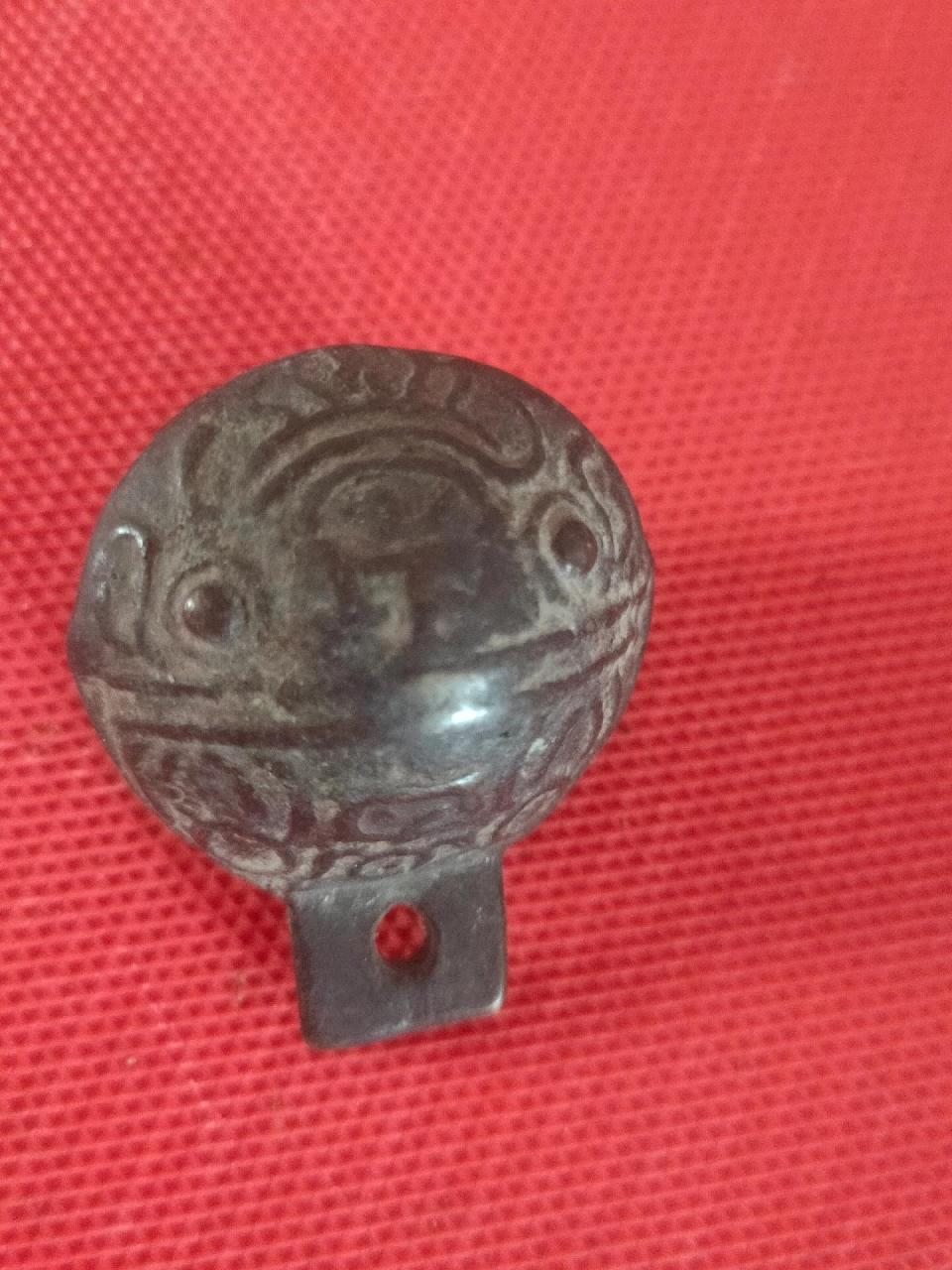 晚清民国,传世老包浆,虎头铜铃铛