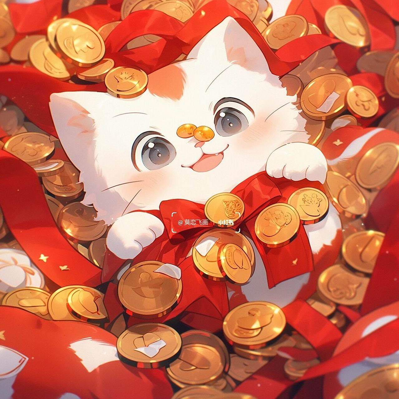 申请成为你的招财头像|可爱的招财猫 钱钱快到碗里来 暴富 暴富 暴富