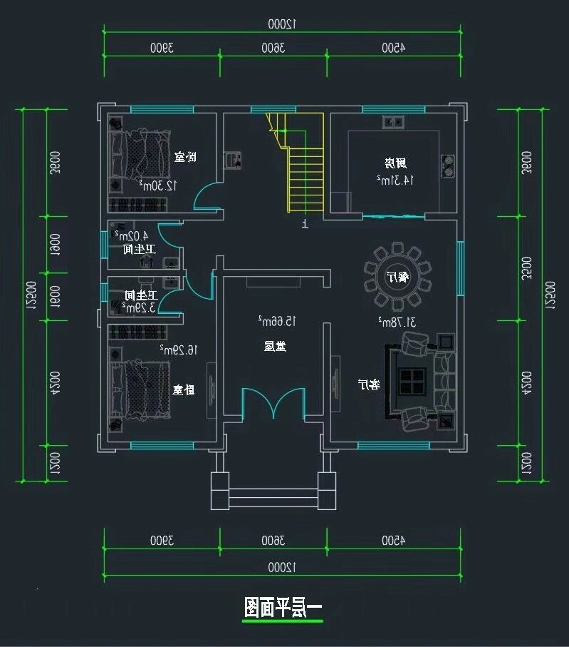 12米乘12米自建房图纸图片