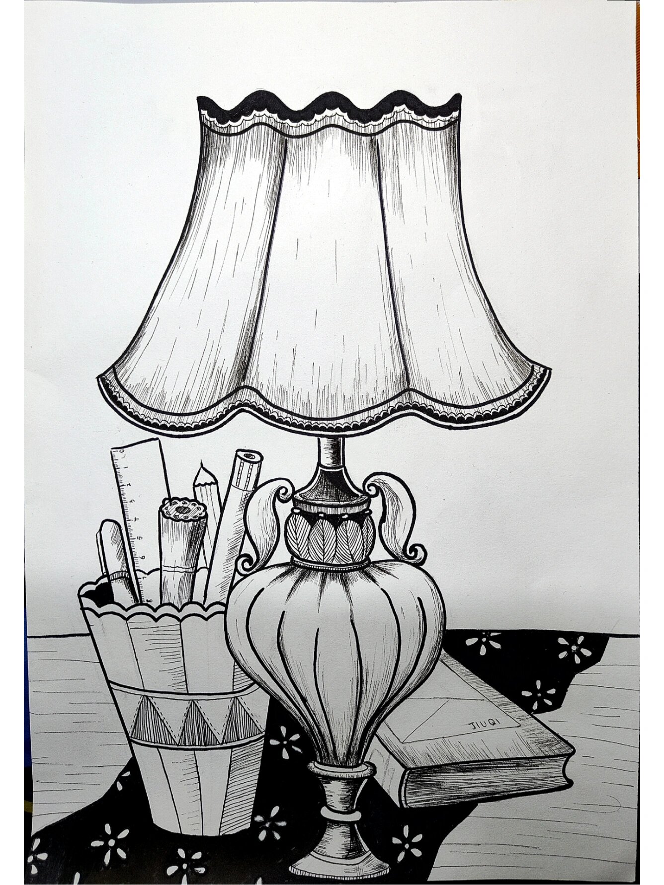 黑白装饰画线描画 课程总结 1.