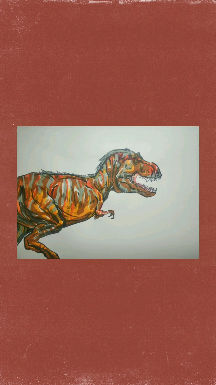 手绘恐龙霸王龙 简单美,认真画.