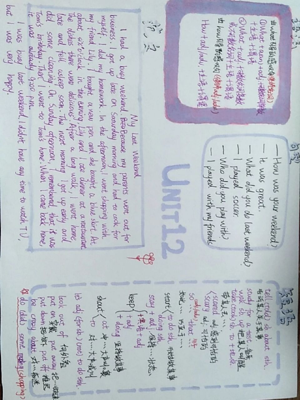 七下英语第12单元思维导图