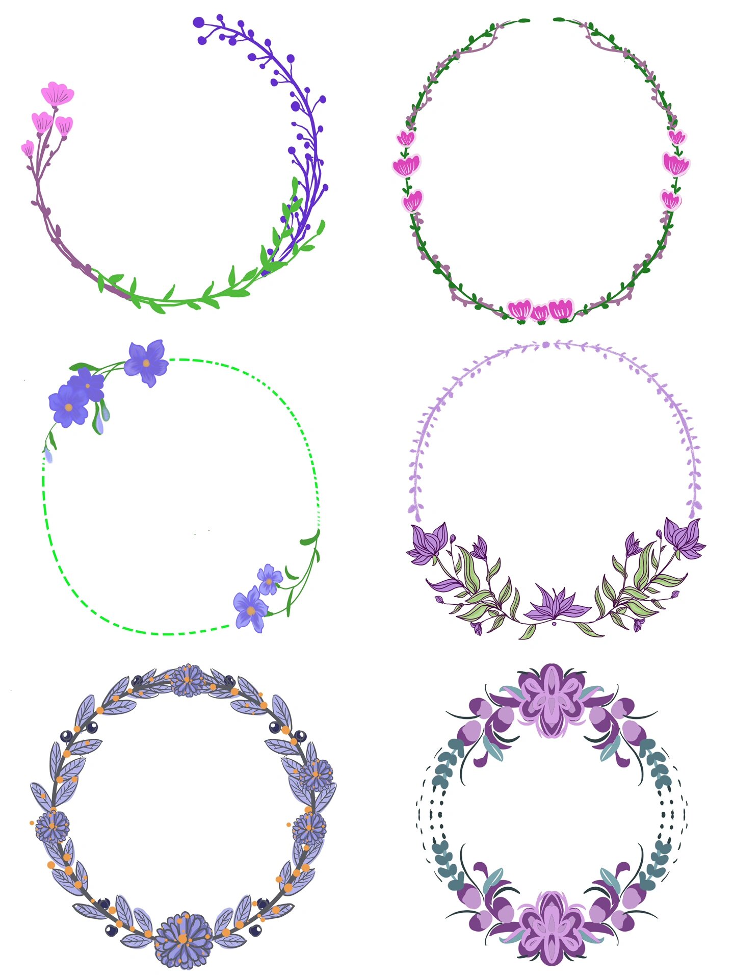 紫色系小花🌸创意边框 大家都见过什么样的紫色小花呢?