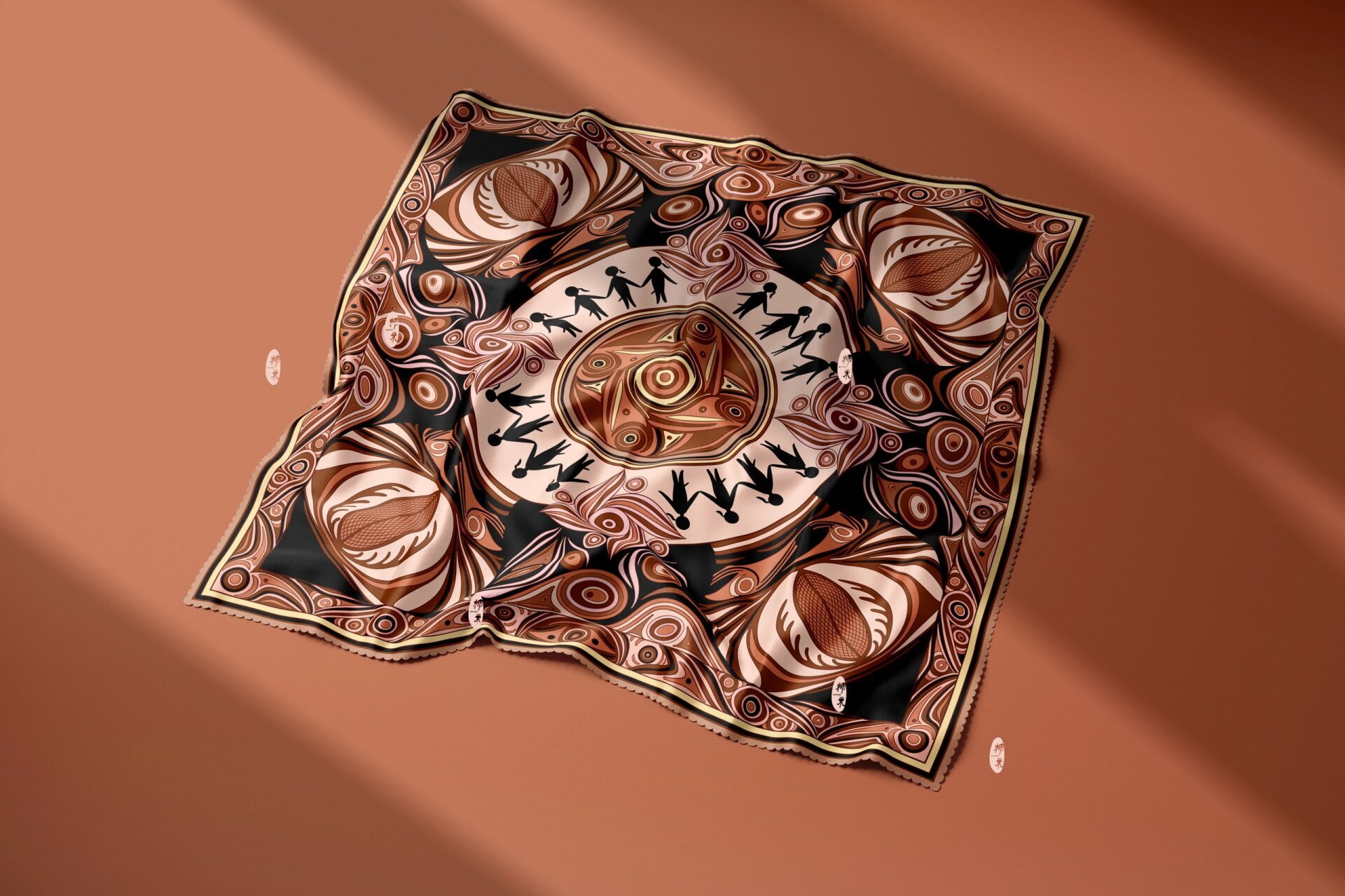 马家窑彩陶纹样丝巾设计 马家窑文化文创类设计主要提取马家窑陶器的