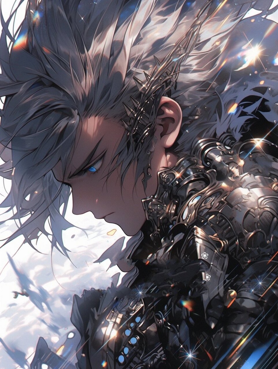 御水使者|银发战神|酷炫水纹机甲男生头像 98手起水落,水线如剑