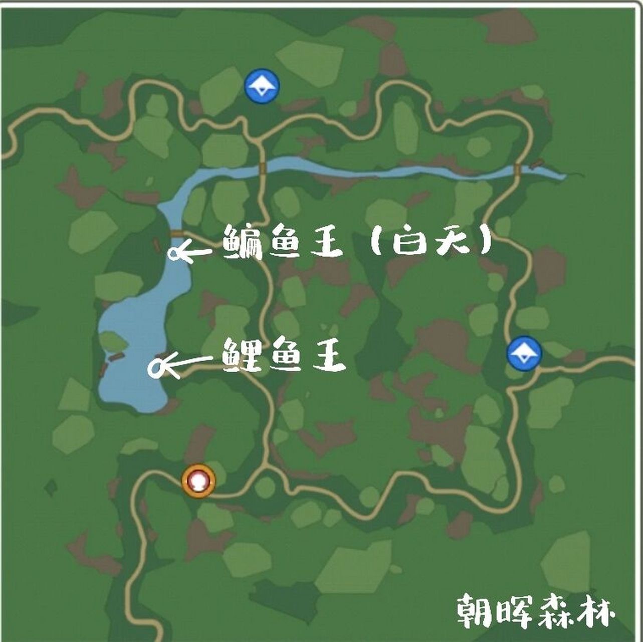 【游戏】小森生活19个鱼王位置图示 虽然是三个不同的岛,不过三个鱼王