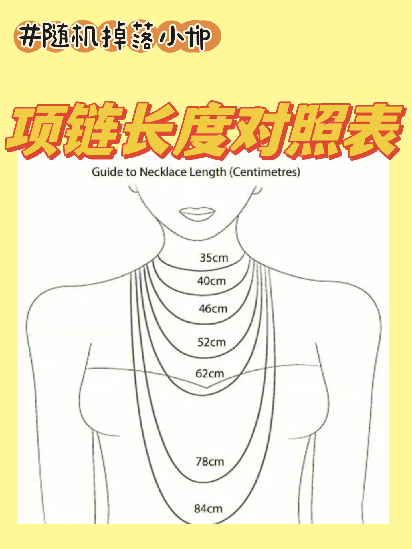 73项链长度对照表,各种链长│一张图get94