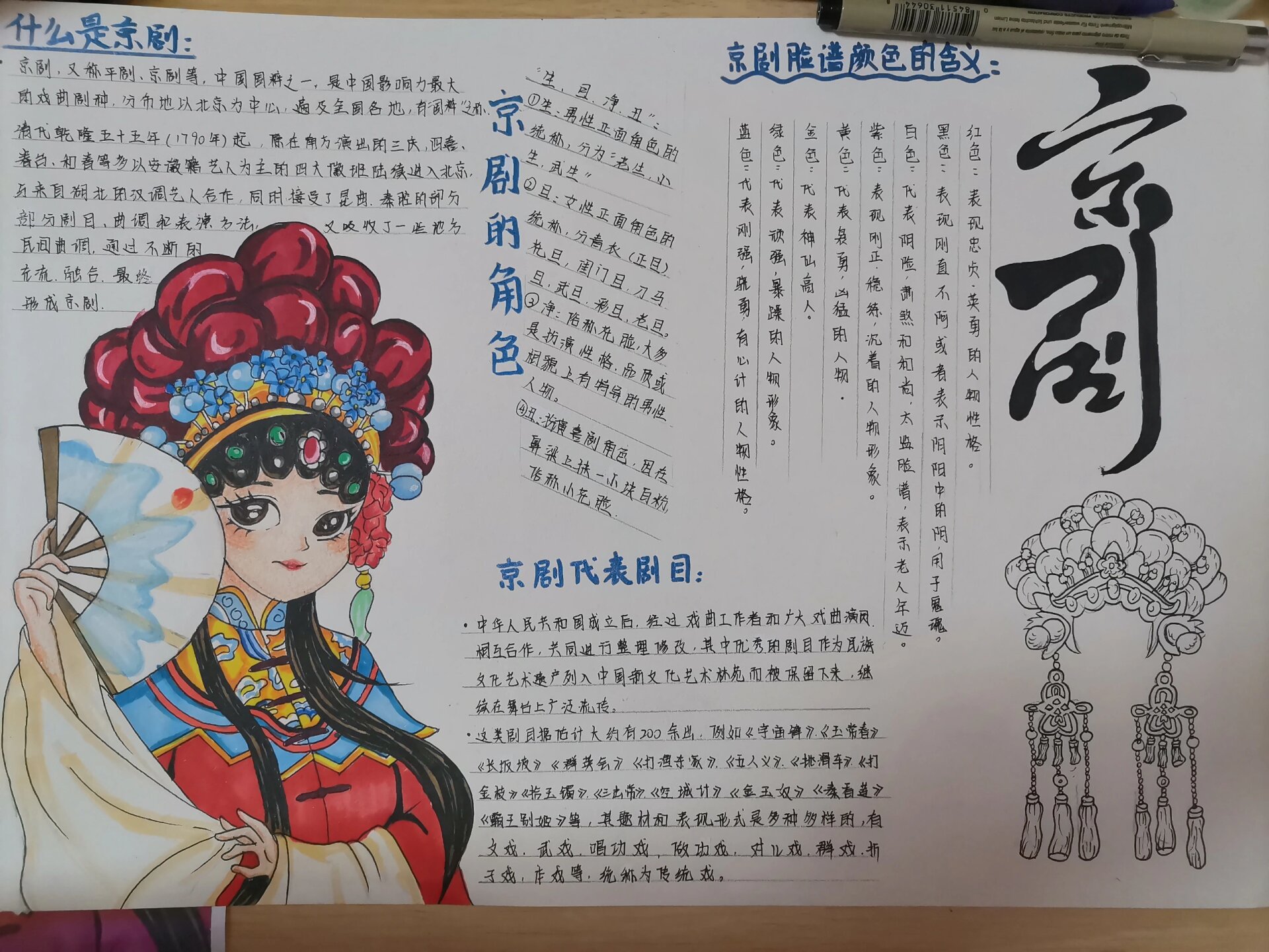 京剧手抄报@小hi爱学习的动态