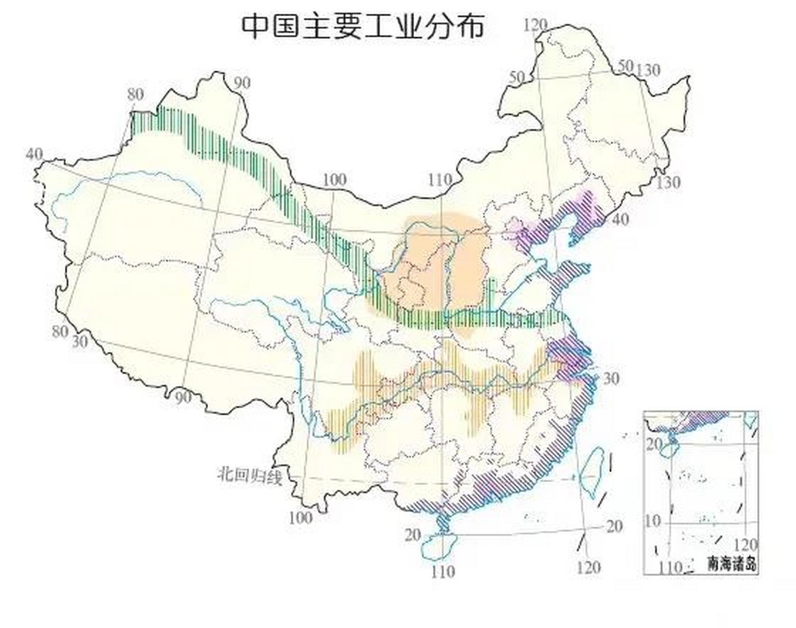 中国制造业分布地图图片