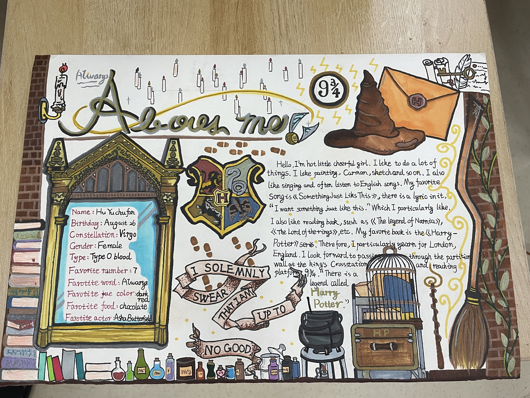 霍格沃茨版&英语手抄报 我的学生好棒棒哇!画得太好啦