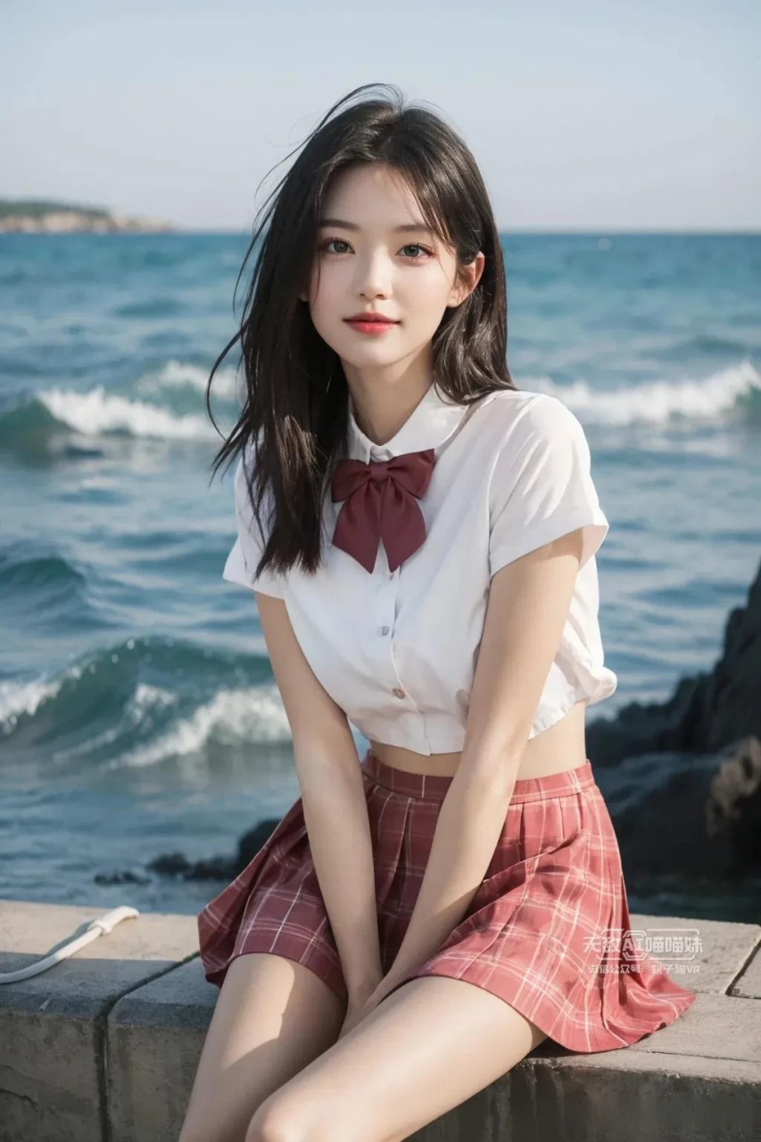 ai美少女海边jk写真