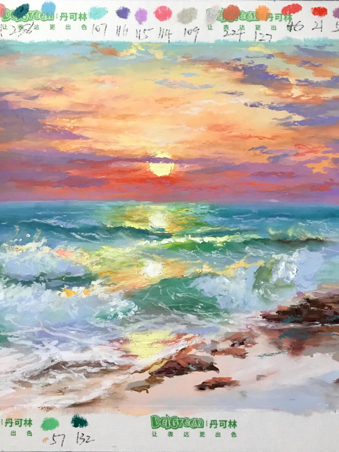 油画棒|夏日沙滩3