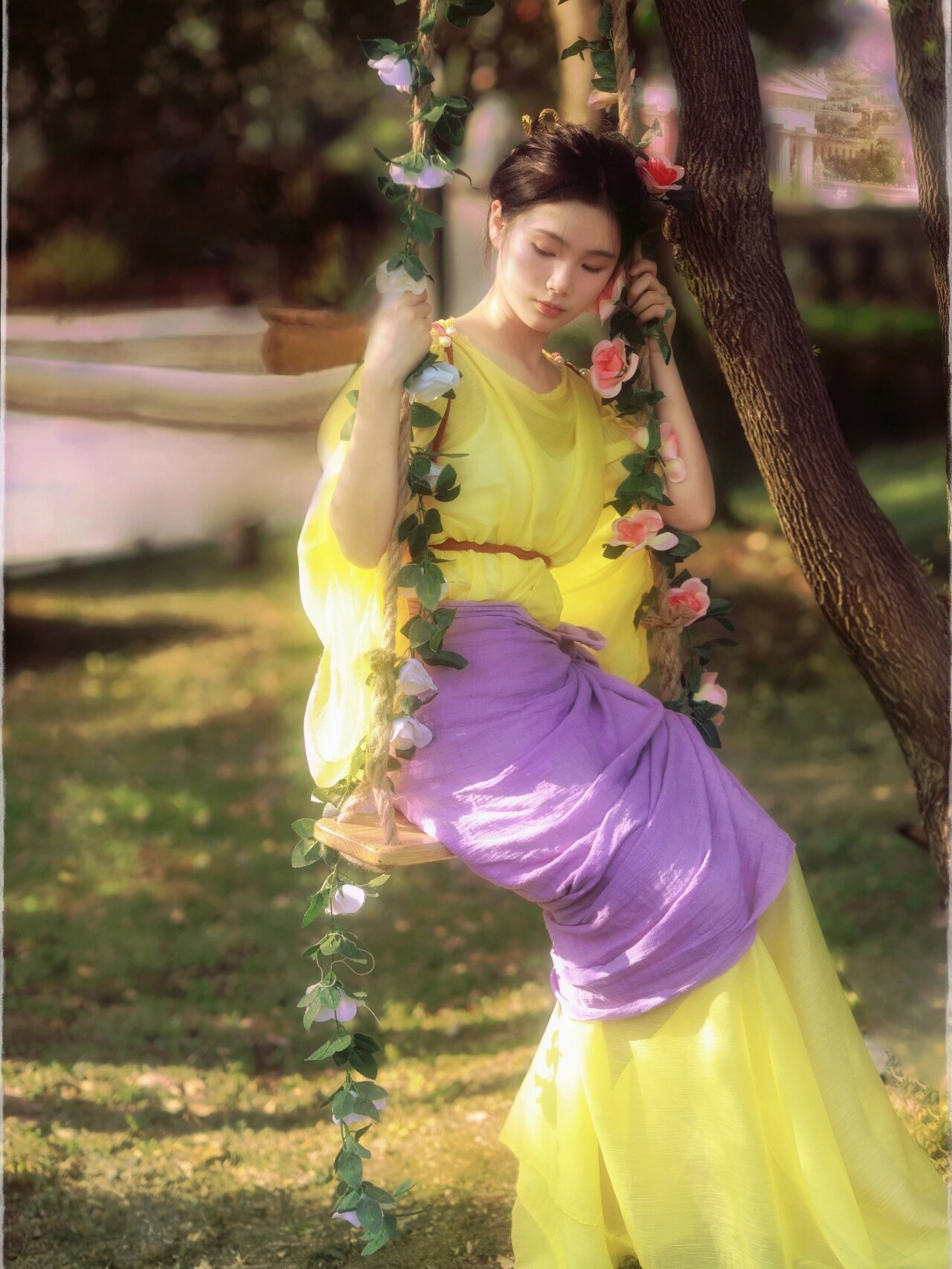 油画写真|抱陶罐的女人