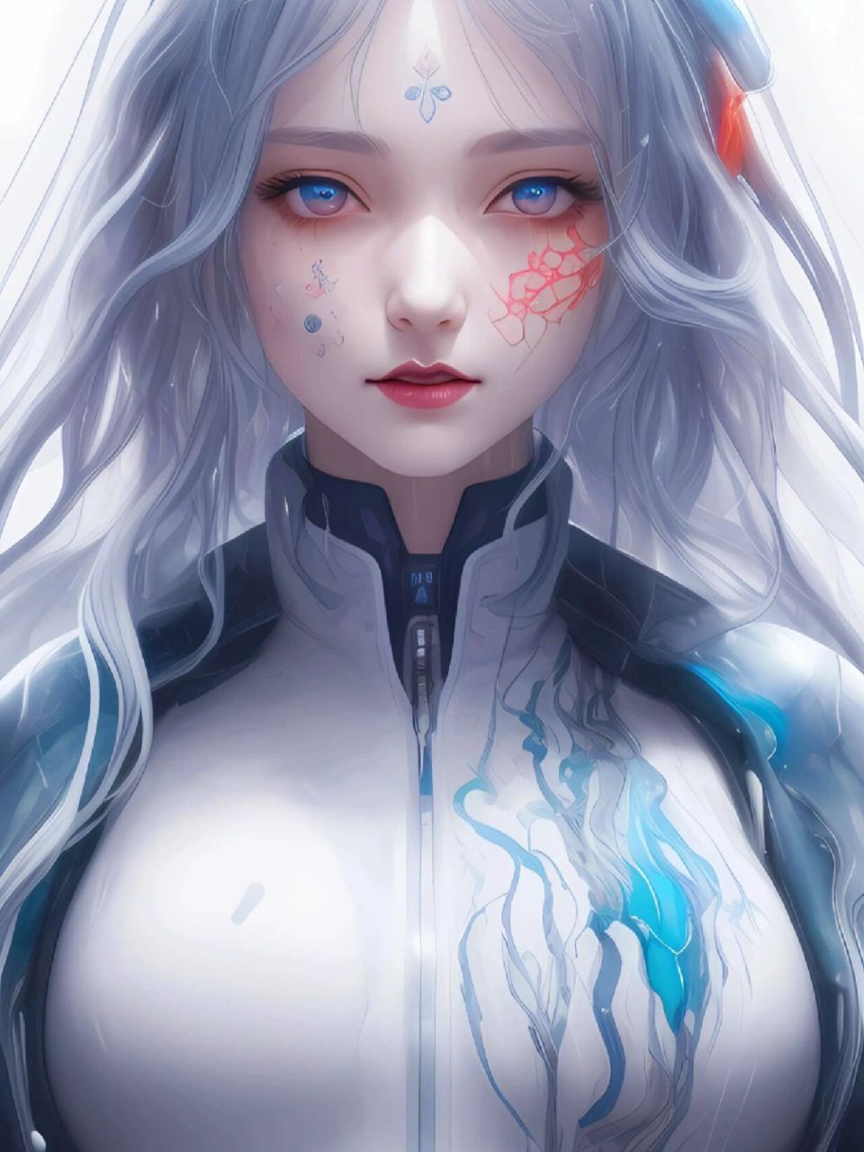 是你心中的赛博girl嘛 fantasy赛博女孩,永不凋零的花 作品系 ai 创作