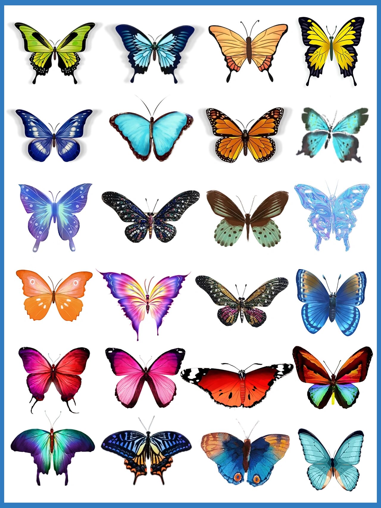 0388款梦幻蝴蝶素材|实用唯美免抠蝴蝶元素 03今日分享『美丽蝴蝶