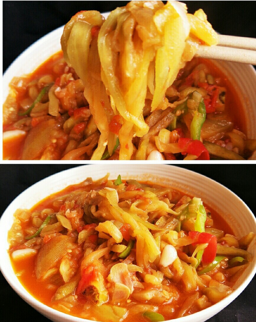 93好吃到流泪的西红柿尖椒炒茄丝78一款低脂的午餐 其实认识我家