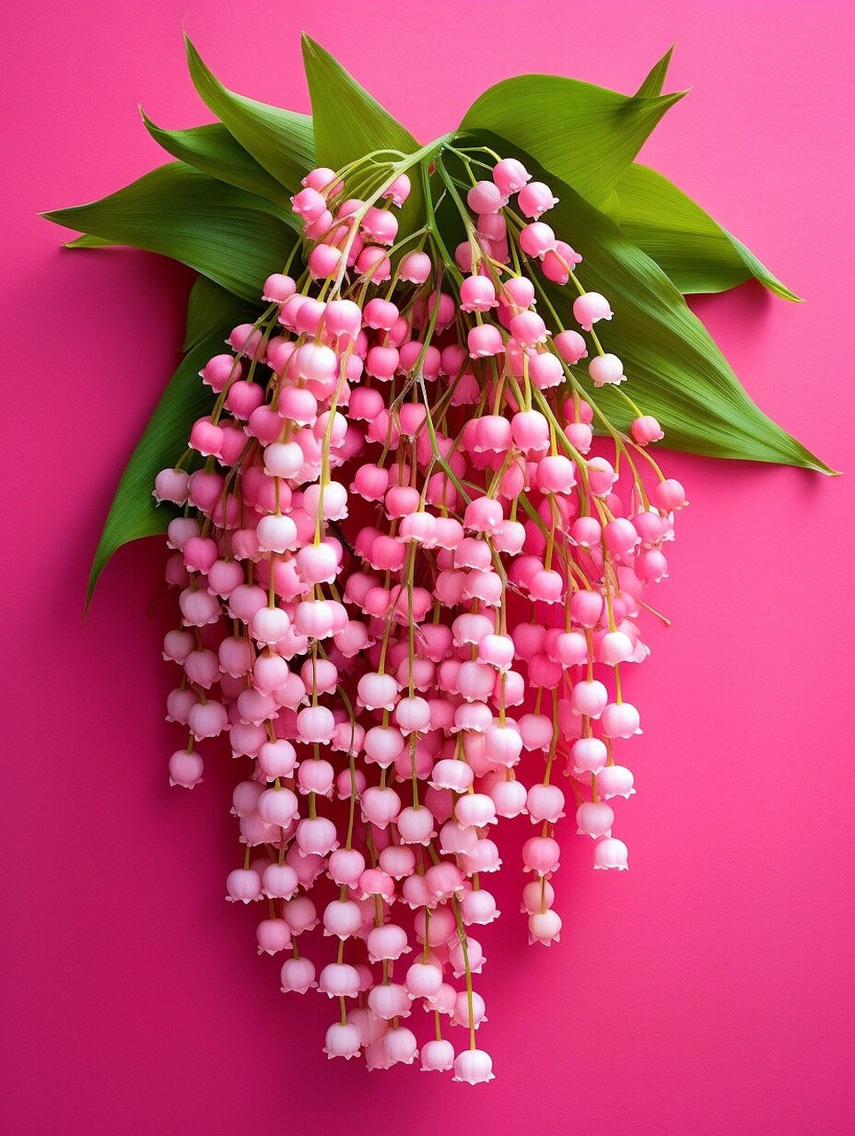 一串一串粉色的铃兰花