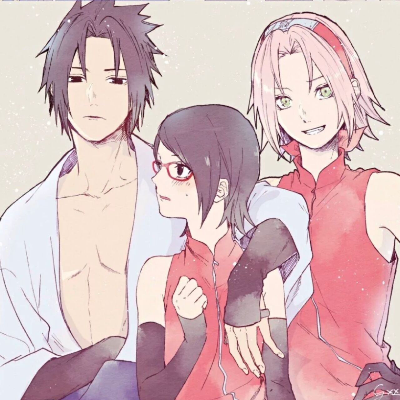 火影忍者 佐助 春野樱 佐良娜 和佐助(二柱子)简直一摸一样!