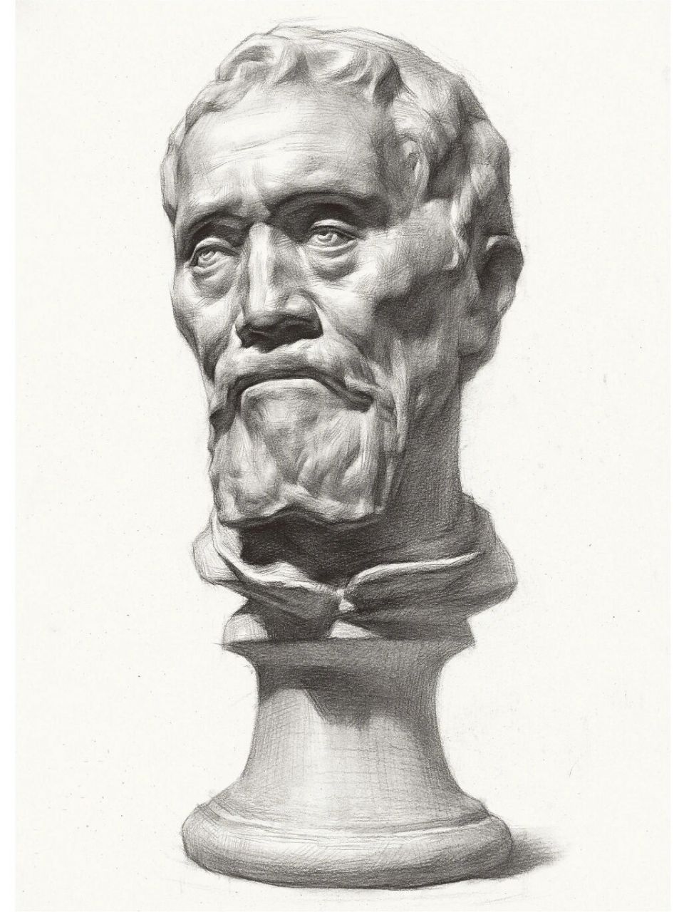 素描石膏头像——米开朗基罗 米开朗基罗是一位身世有些凄惨的艺术家