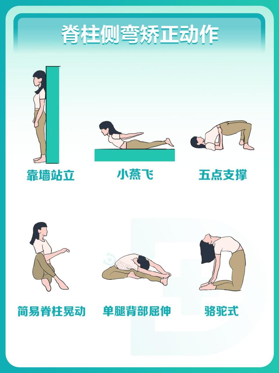6个动作矫正脊柱侧弯,赶快收藏学起来!