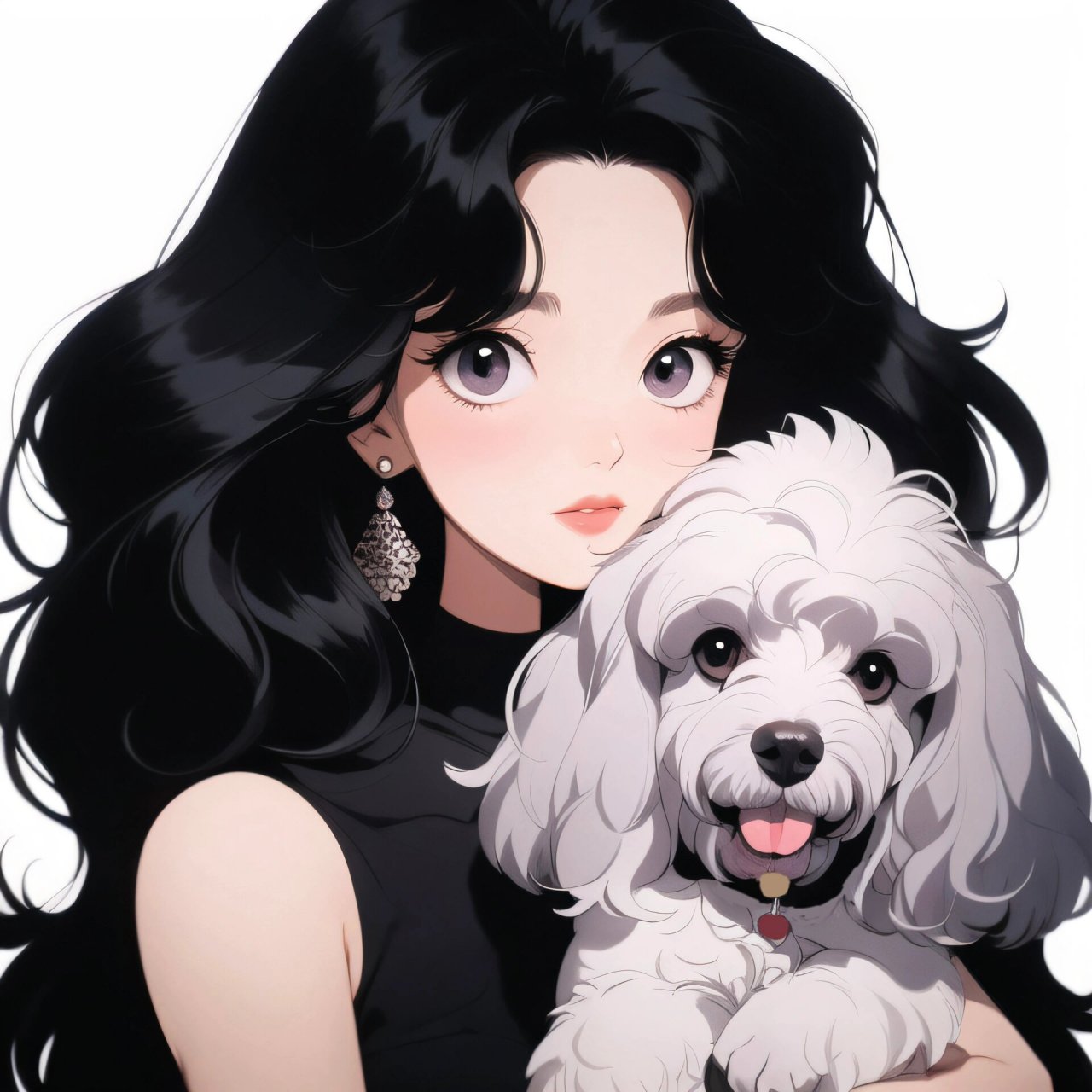 旧漫头像|短发直发小姐姐和她的泰迪犬 旧漫头像泰迪犬,有多少泰迪犬